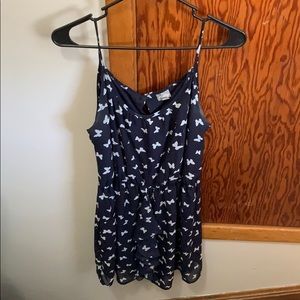 Blue dress with butterflies